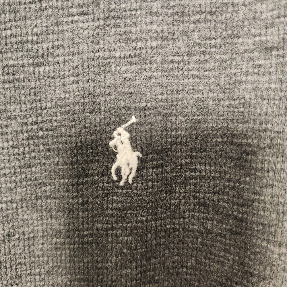 Polo Ralph Lauren Mens Gray‎ Thermal Waffle Weave Crewneck XL Long Sleeve Pony